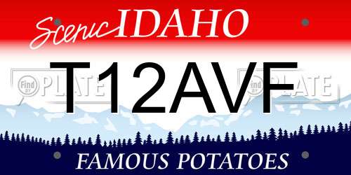 T12AVF Idaho License Plate