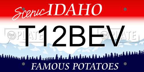 T12BEV Idaho License Plate