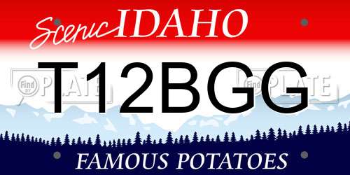 T12BGG Idaho License Plate