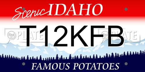 T12KFB Idaho License Plate