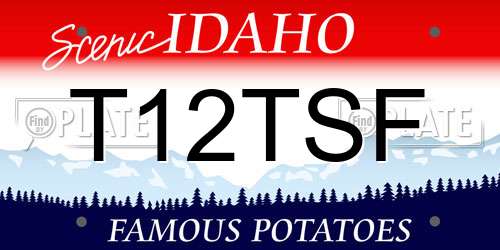 T12TSF Idaho License Plate