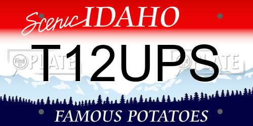 T12UPS Idaho License Plate