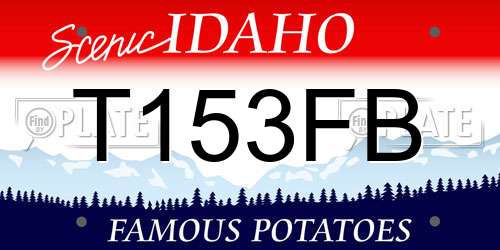 T153FB Idaho License Plate