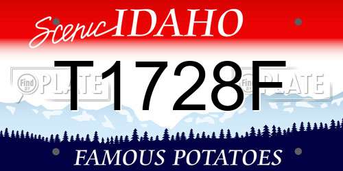 T1728F Idaho License Plate