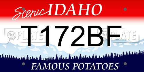 T172BF Idaho License Plate
