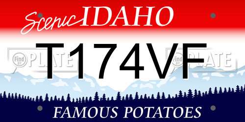 T174VF Idaho License Plate
