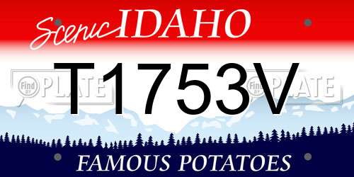 T1753V Idaho License Plate