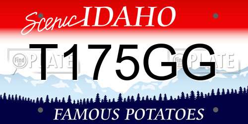 T175GG Idaho License Plate