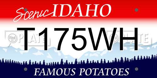 T175WH Idaho License Plate