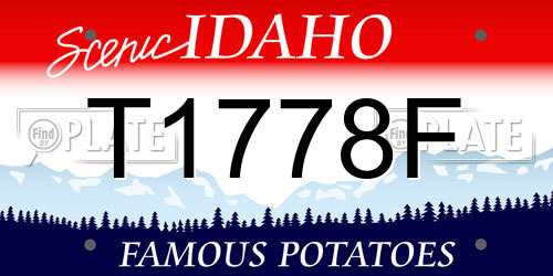 T1778F Idaho License Plate