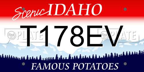 T178EV Idaho License Plate