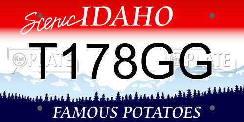 T178GG Idaho License Plate