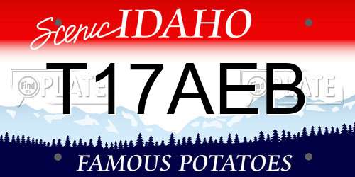 T17AEB Idaho License Plate