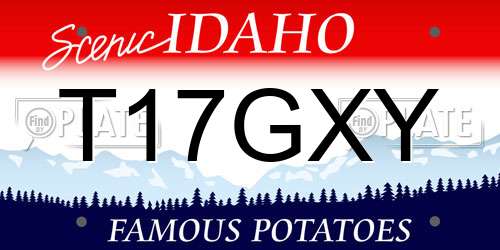 T17GXY Idaho License Plate