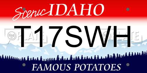 T17SWH Idaho License Plate