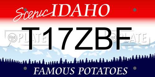 T17ZBF Idaho License Plate