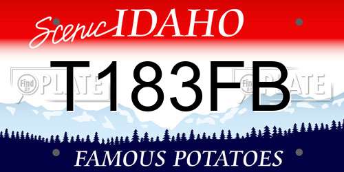 T183FB Idaho License Plate