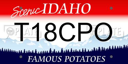T18CPO Idaho License Plate