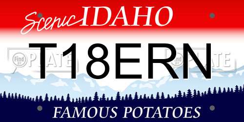 T18ERN Idaho License Plate