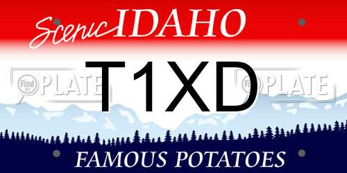 T1XD Idaho License Plate