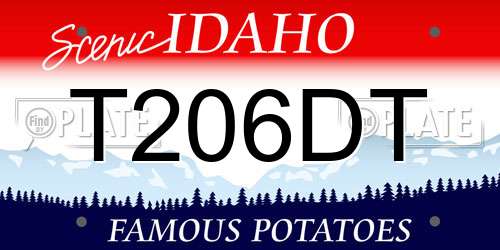 T206DT Idaho License Plate