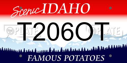 T206OT Idaho License Plate