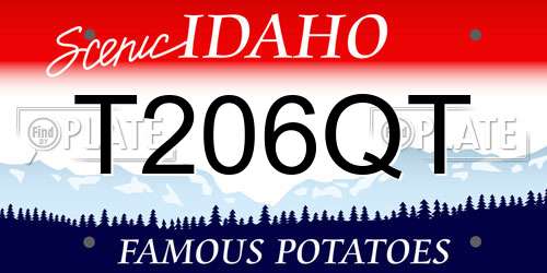 T206QT Idaho License Plate