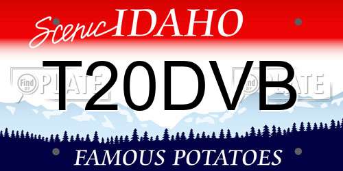 T20DVB Idaho License Plate