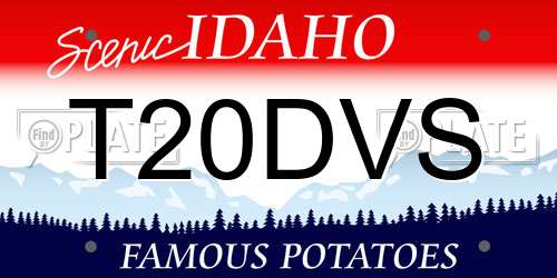 T20DVS Idaho License Plate