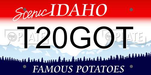 T20GOT Idaho License Plate