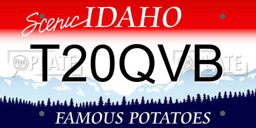 T20QVB Idaho License Plate