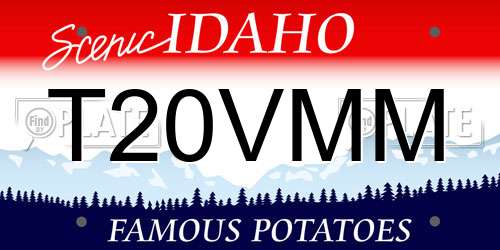 T20VMM Idaho License Plate