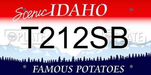 T212SB Idaho License Plate