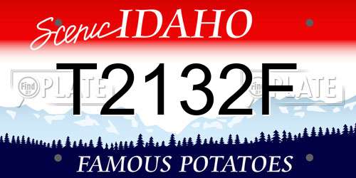 T2132F Idaho License Plate