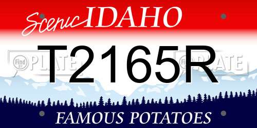 T2165R Idaho License Plate