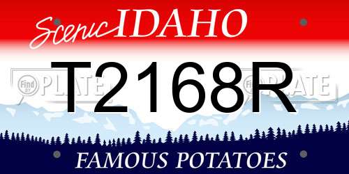 T2168R Idaho License Plate