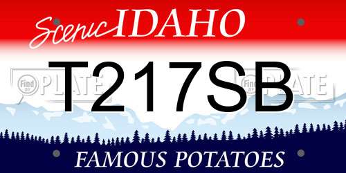 T217SB Idaho License Plate