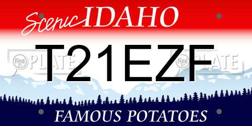 T21EZF Idaho License Plate