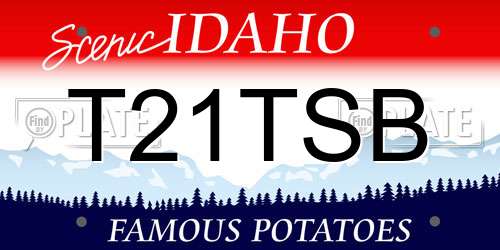 T21TSB Idaho License Plate