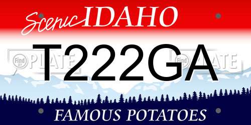 T222GA Idaho License Plate