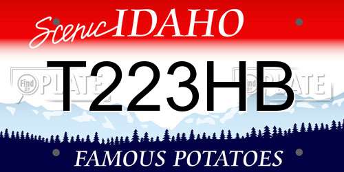 T223HB Idaho License Plate