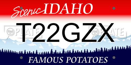 T22GZX Idaho License Plate