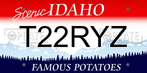 T22RYZ Idaho License Plate