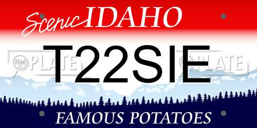 T22SIE Idaho License Plate