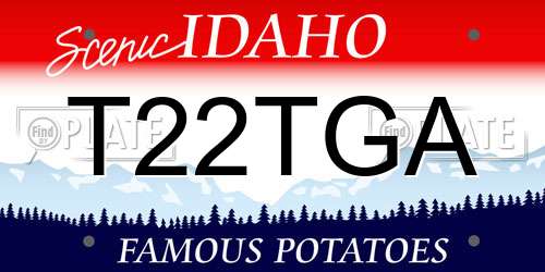 T22TGA Idaho License Plate
