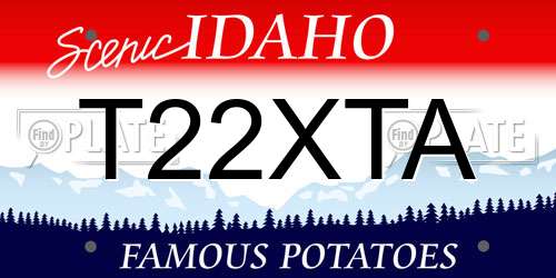 T22XTA Idaho License Plate