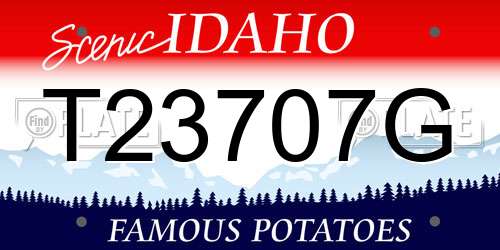 T23707G Idaho License Plate