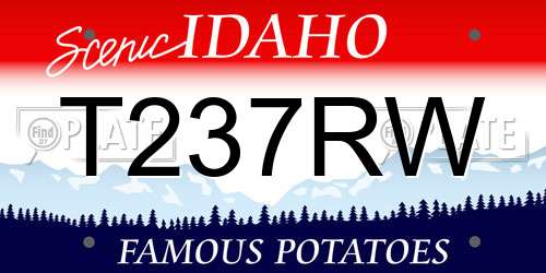 T237RW Idaho License Plate