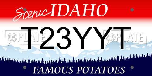 T23YYT Idaho License Plate