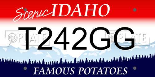 T242GG Idaho License Plate